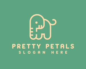 Cute Letter P Elephant logo design