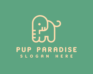 Cute Letter P Elephant logo design