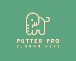 Cute Letter P Elephant logo design