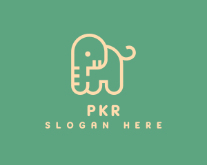 Cute Letter P Elephant logo design