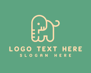 Initial - Cute Letter P Elephant logo design