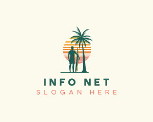 Palm Tree Surfer Logo