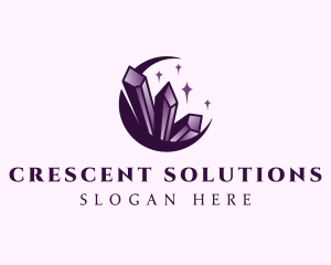 Crescent - Crescent Moon Gem logo design