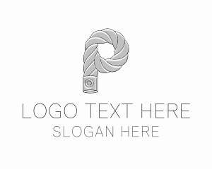 Construction Worker - Metal Rope Letter P logo design
