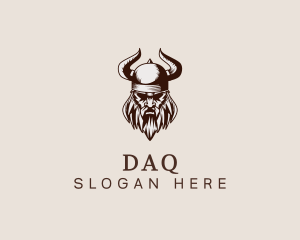 Viking-helmet - Viking Beard Man logo design