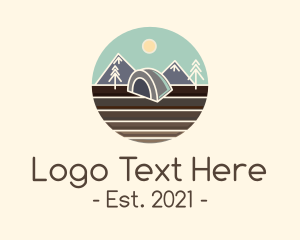 Rural - Camping Tent Field logo design