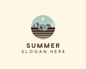 Camping Tent Field logo design