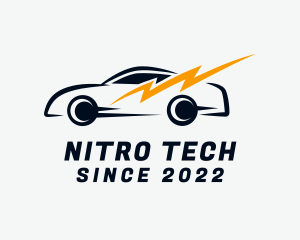 Nitro - Thunderbolt Race Car logo design