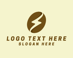 Power - Brown Coffee Bean Thunder logo design