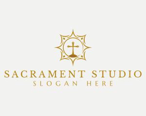 Sacrament - Christian Cross Ministry logo design