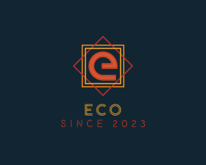 Retro Fashion Letter E logo design