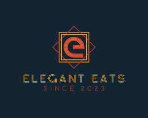 Retro Fashion Letter E logo design