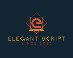 Retro Fashion Letter E logo design