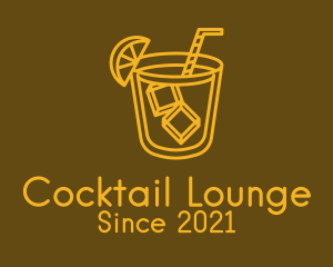 Golden Liquor Cocktail  logo design