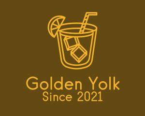 Golden Liquor Cocktail  logo design