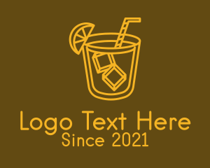 Glass - Golden Liquor Cocktail logo design