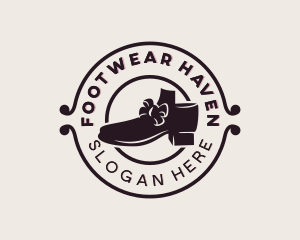 Ribbon Boots Shoes logo design
