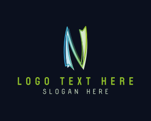 App - Modern Digital Letter N logo design