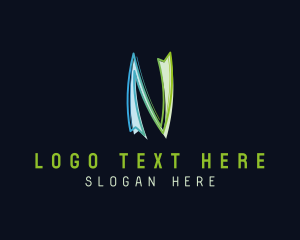 Modern Digital Letter N Logo