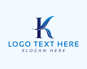 Letter K - Quill Feather Letter K logo design