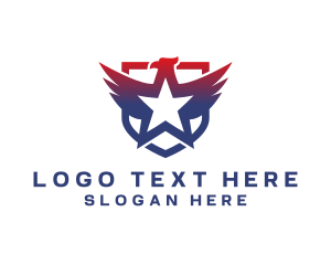 Flag - Bird Shield Star logo design