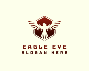 Hexagon Eagle Aviation logo design