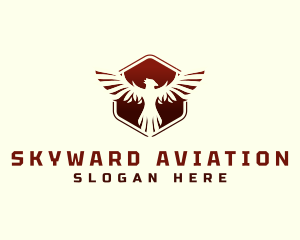 Hexagon Eagle Aviation logo design