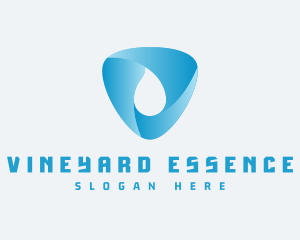 Triangular Water Droplet logo design