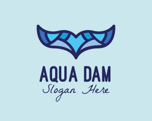 Aqua Whale Tail  logo design