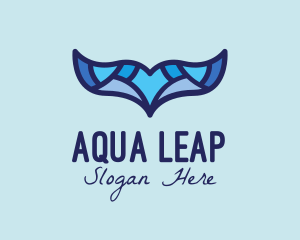 Aqua Whale Tail  logo design