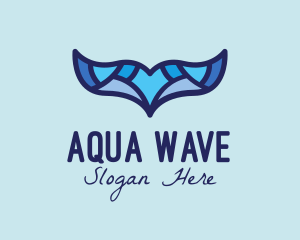 Aqua Whale Tail  logo design