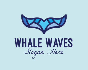 Aqua Whale Tail  logo design