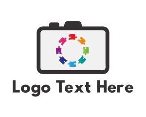 Camera Shutter - Colorful Puzzle Camera logo design