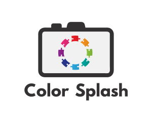 Colorful Puzzle Camera logo design