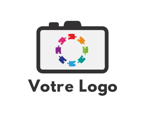 Puzzle - Colorful Puzzle Camera logo design