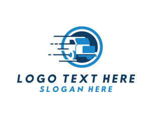 Courier - Fast Trailer Truck logo design