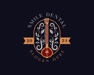 Sitar Musical Instrument Logo