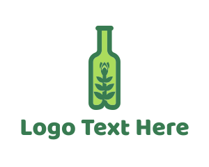 Nature - Green Plant Bottle logo design