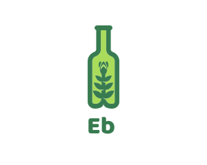 Vegetarian - Green Plant Bottle logo design