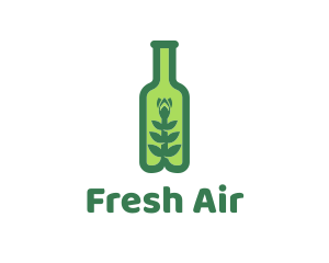 Green Plant Bottle logo design