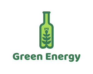 Green Plant Bottle logo design