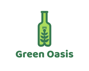 Green Plant Bottle logo design