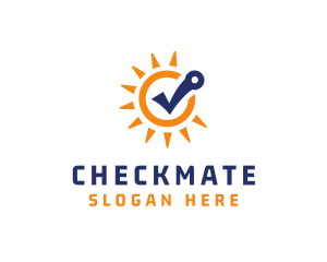 Summer Sun Checkmark logo design