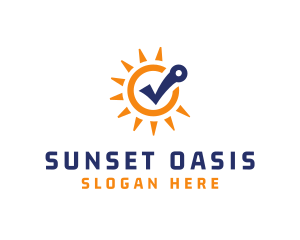 Summer Sun Checkmark logo design