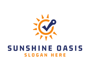 Summer Sun Checkmark logo design