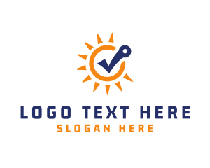 Tourism - Summer Sun Checkmark logo design