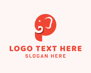 Letter P - Creative Cute Baby Elephant logo design
