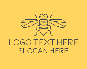 Bee Farm - Gray Housefly Wings logo design