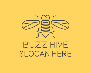 Bumblebee - Gray Housefly Wings logo design