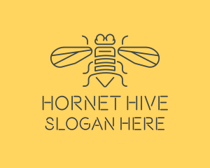 Hornet - Gray Housefly Wings logo design